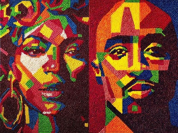 8 Lukisan Tumpukan Permen Sosok Korban Penembakan hingga Bob Marley