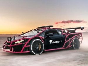 Sekujur Bodi Lamborghini Huracan Ini Dibalut Besi Terali Warna Pink