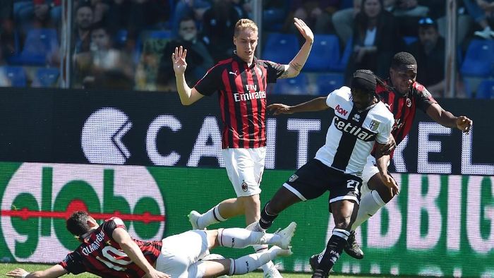 AC Milan ditahan imbang Parma 1-1. (Foto: Giuseppe Bellini/Getty Images)