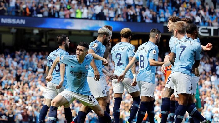 Manchester City menang 1-0 atas Tottenham Hotspur lewat gol Phil Foden (Phil Noble/Reuters)