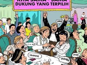 Kocak! Ilustrasi Pasangan Menikah Ini Simbol Pemilu yang Damai Kocak! Ilustrasi Pasangan Menikah Ini Simbol Pemilu yang Damai
