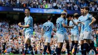 Manchester City saat mengalahkan Tottenham Hotspur 1-0. (