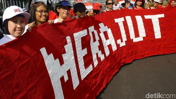 Potret Emak-emak Gelar Aksi Merajut Keberagaman Usai Pilpres 2019
