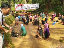 Jokowi Menang Versi Quick Count, Warga Cimaragas Ciamis Ngubyag Ikan