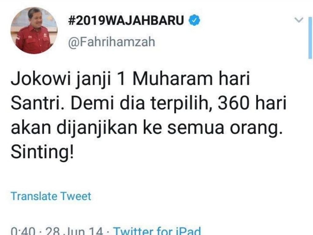 Erin Taulany Dikecam, Netizen Bandingkan Cuitan Sinting Fahri ke Jokowi