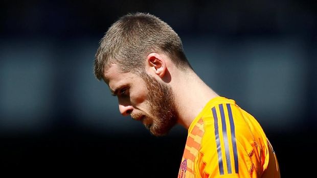 Gawang De Gea kebobolan empat gol oleh Everton, akhir pekan lalu.