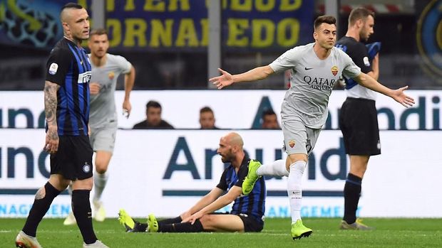 AS Roma sempat unggul 1-0 atas Inter Milan berkat gol Stephan El Shaarawy. (