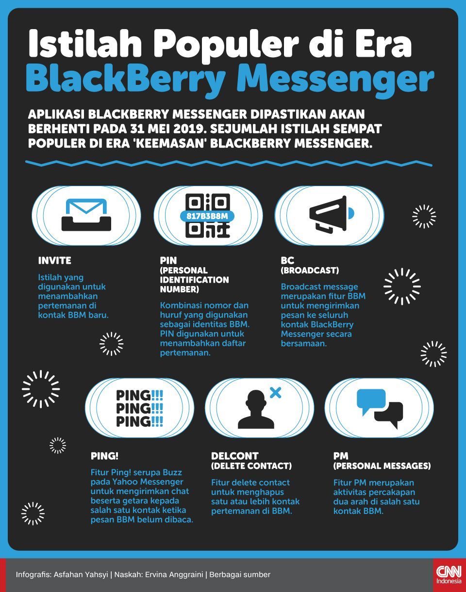 Infografis Istilah Populer di Era BlackBerry Messenger