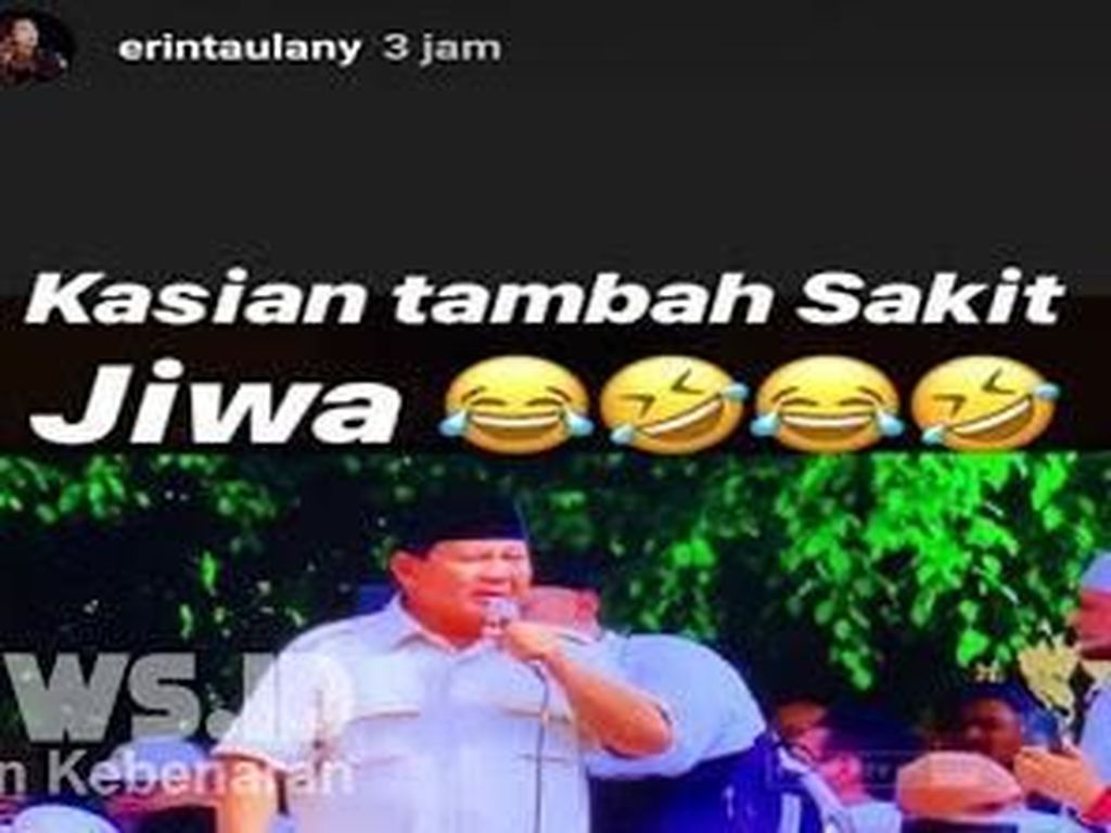 Heboh karena Dianggap Hina Prabowo, Erin Taulany Tak Ada di Rumah Heboh karena Dianggap Hina Prabowo, Erin Taulany Tak Ada di Rumah