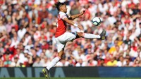 Gol Aubameyang menambah poin untuk Arsenal menjadi 2-3. Warren Little/Getty Images.
