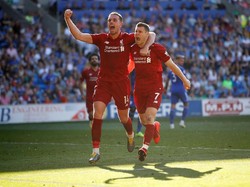 James Milner merayakan gol yang dicetak lewat titik putih di menit ke 80. Reuters/Carl Recine.