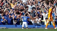 Begini perayaan Theo Walcott selepas menjebol gawang De Gea pada menit ke 64 dengan serangan balik cepat. (Foto: Andrew Yates/Reuters)