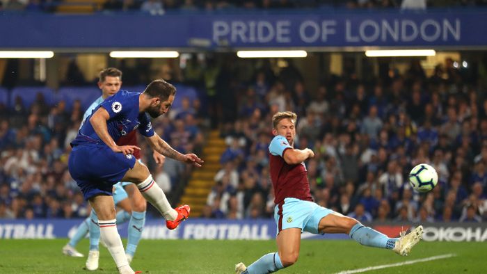 Chelsea diimbangi Burnley 2-2 di lanjutan Liga Inggris. (Foto: Warren Little / Getty Images)