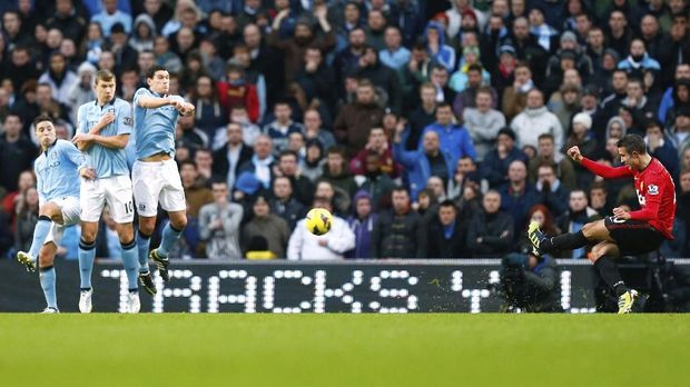 Manchester United saat dikalahkan Manchester City 1-3 di Stadion Etihad. (
