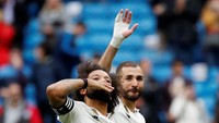 Pemegang rekor trofi terbanyak di Real Madrid masing-masing dipegang oleh Karim Benzema dan Marcelo yang masing-masing raih 25 titel juara (Reuters)