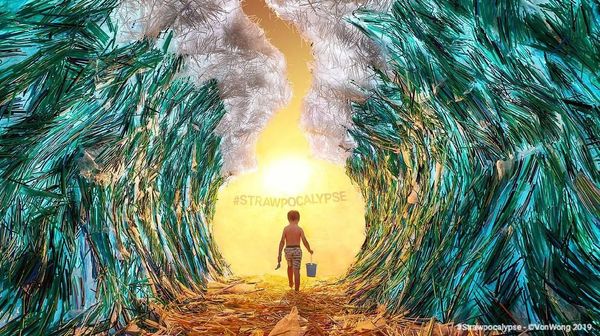 Keren, Seniman Ini Buat Instalasi Seni dari Sampah Plastik