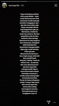 Insta Story Kevin Aprilio