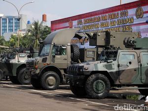 Alutsista TNI Mejeng di Apel Pengamanan Pasca Pemilu 2019