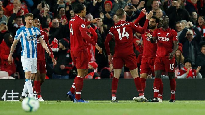 Liverpool pesta gol ke gawang Huddersfield Town dengan kemenangan 5-0. (Foto: Andrew Yates / Reuters) Liverpool pesta gol ke gawang Huddersfield Town dengan kemenangan 5-0. (Foto: Andrew Yates / Reuters)