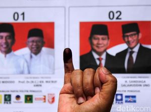 Situng KPU 61%: Jokowi-Amin 56,07%, Prabowo-Sandi 43,93%