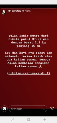Nikita Mirzani melahirkan anak ketiga