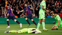 Gol dengan tendangan kaki kiri itu tercipta pada menit ke-62. REUTERS/Albert Gea.