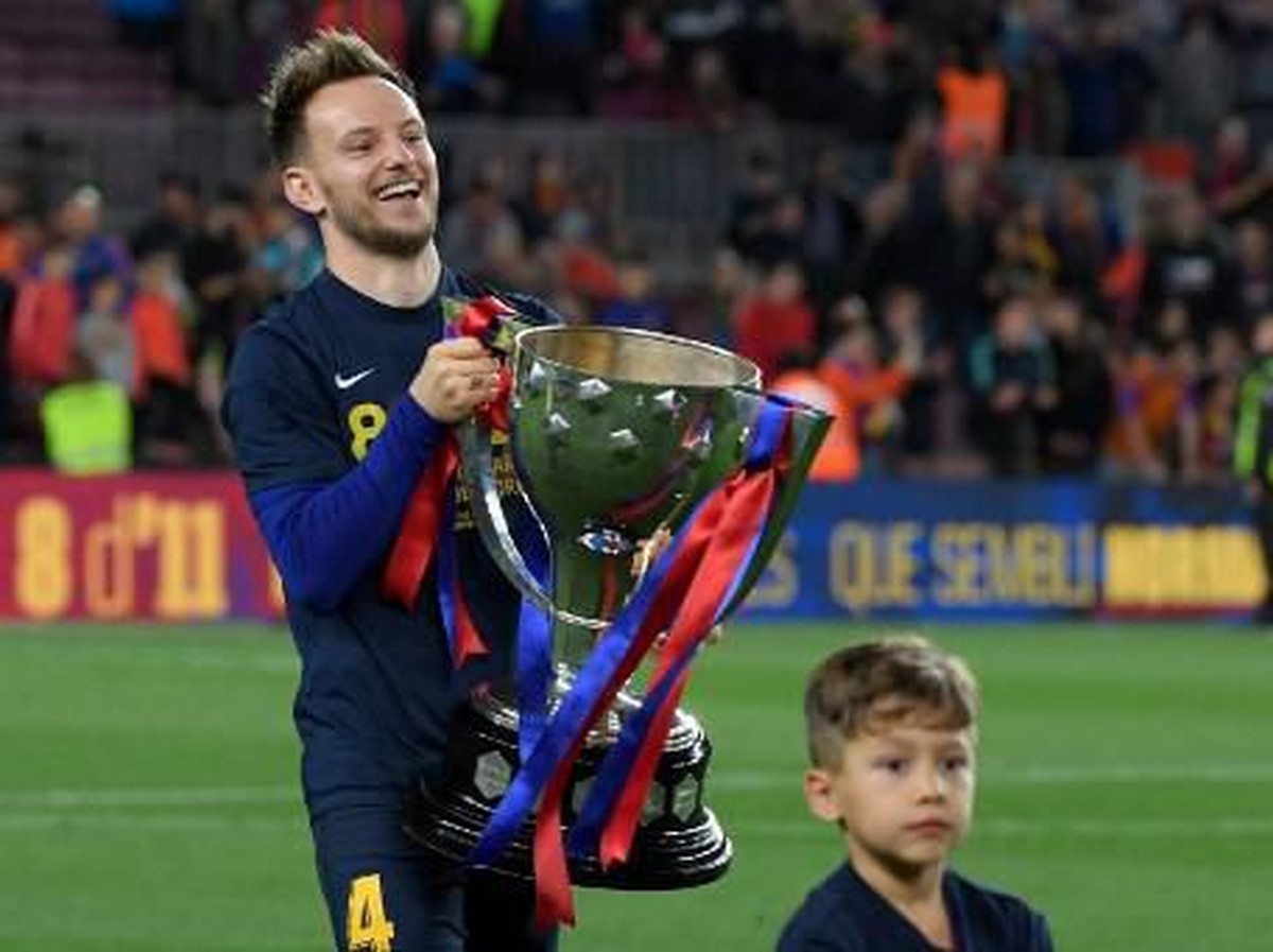 Pemain Barcelona, Ivan Rakitic. (Foto: Lluis Gene/AFP)