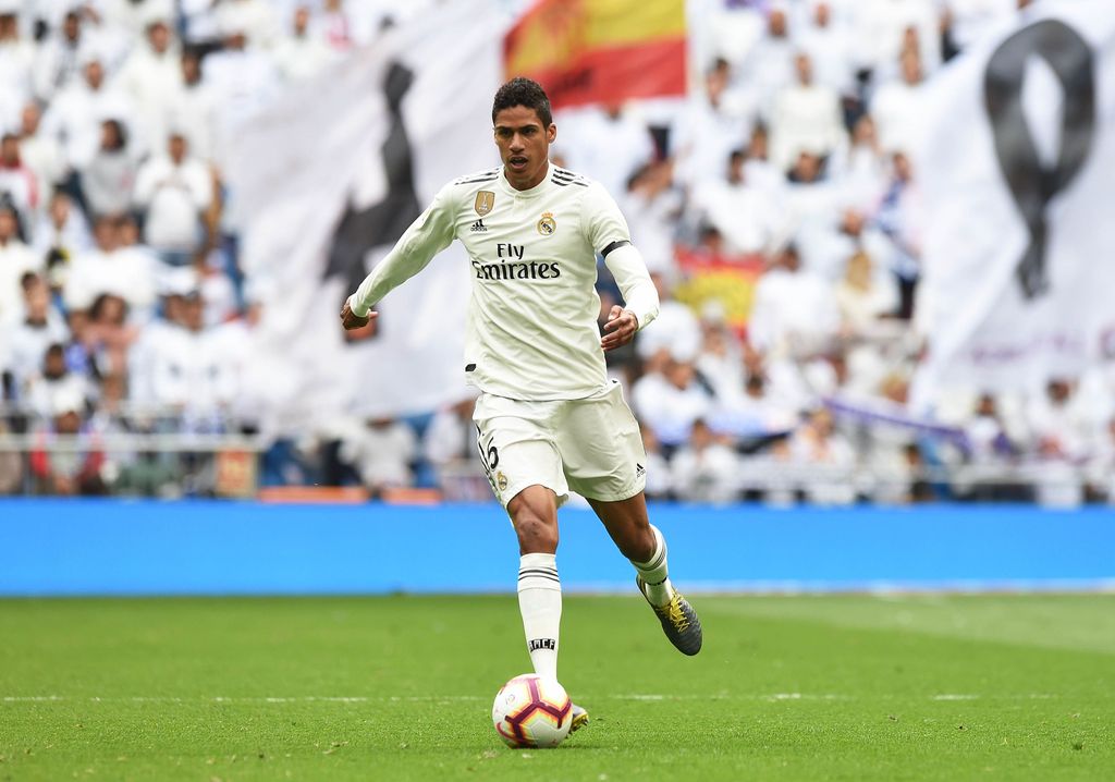 MADRID, SPAIN - APRIL 21:  Rafael Varane of Real Madrid in action during the La Liga match between Real Madrid CF and Athletic Club at Estadio Santiago Bernabeu on April 21, 2019 in Madrid, Spain. (Photo by Denis Doyle/Getty Images)