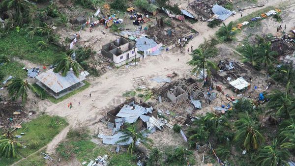 Foto Udara Dampak Ganasnya Badai Kenneth di Mozambik