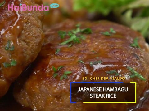 Resep Japanese Hambagu Steak Rice, Dagingnya Lembut dan Mengenyangkan