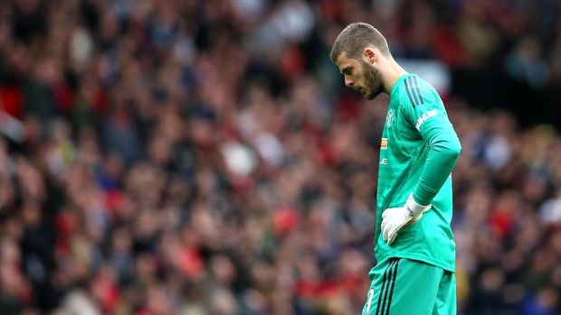 David de Gea membuat blunder yang bikin gawang Manchester United kebobolan 