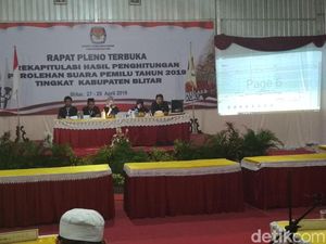 Hasil Rekapitulasi Kabupaten Blitar, Suara Jokowi Menang Telak 83%