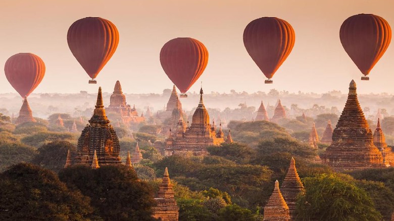 Balon udara di Myanmar (iStock) Balon udara di Myanmar (iStock)