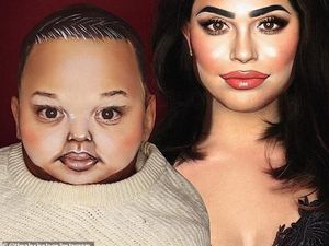 Pria Viral karena Makeup Jadi Bayi Kylie Jenner, Netizen Sebut Menyeramkan
