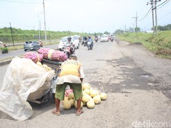 Banjir di Porong Lama Surut, Lubang di Jalan Jadi Masalah Baru