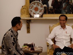 Jokowi Bertemu 4 Mata dengan AHY di Istana Merdeka