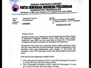 Berpotensi Kehilangan Satu Kursi, PDIP Trenggalek Laporkan Suara Hilang