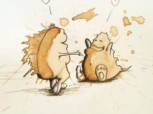 Dari Noda Tumpahan Kopi, Seniman Ini Bikin Coffee Monster Keren