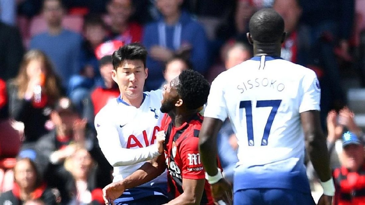Son Heung Min kartu merah, Tottenham Hotspur 0-0 kontra Bournemouth di babak pertama (Dylan Martinez/REUTERS)