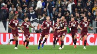 Bagi Sasa Lukic (7), ini adalah gol pertamanya untuk Torino di Liga Italia. Foto: Massimo Pinca/Reuters
