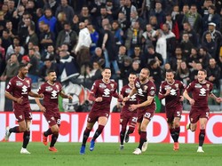 Bagi Sasa Lukic (7), ini adalah gol pertamanya untuk Torino di Liga Italia. Foto: Massimo Pinca/Reuters