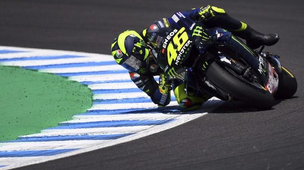 Valentino Rossi tiga kali beruntun gagal finis di MotoGP 2019.