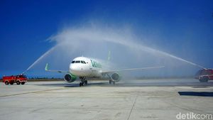 Pesawat Citilink Disemprot Air di Bandara Baru DIY