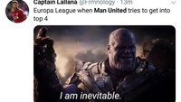 Liga Europa untuk MU memang seperti Thanos, tak terhindarkan. (Foto: Twitter)