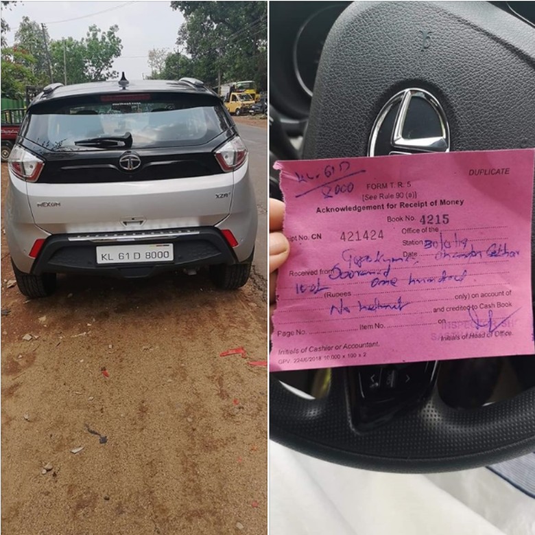 Kocak, Pengemudi Mobil Ditilang karena Tak Pakai Helm