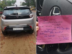 Kocak, Pengemudi Mobil Ditilang karena Tak Pakai Helm