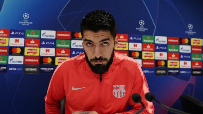 Soccer Football - Champions League - FC Barcelona Press Conference - Anfield, Liverpool, Britain - May 6, 2019   FC Barcelonas Luis Suarez during the press conference   Action Images via Reuters/Lee Smith