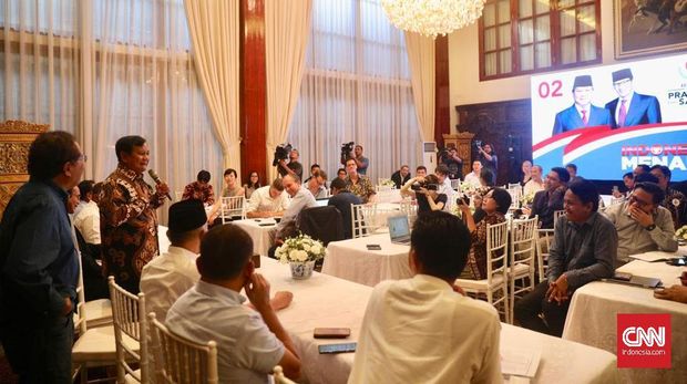 Penggalan Curhatan Prabowo Saat Jamu Perwakilan Media Asing