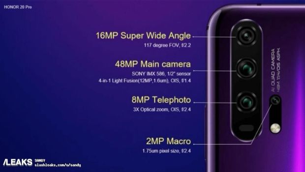 Muncul Bocoran Skema Empat Kamera Honor 20 dan 20 Pro