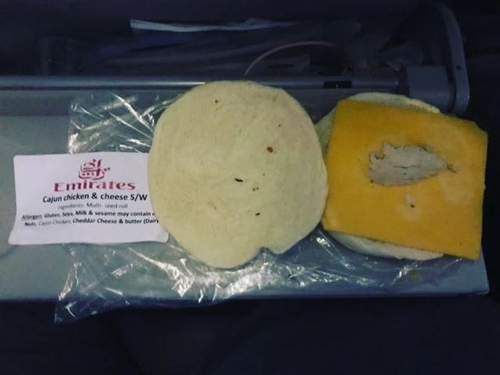 Sad Food di Pesawat: Sandwich Isinya Secuil Ayam Sad Food di Pesawat: Sandwich Isinya Secuil Ayam